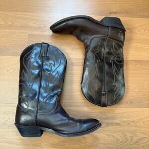 Men's Vintage 90's Laredo Dark Brown Leather Western Cowboy Boots Sz 9.5 USA